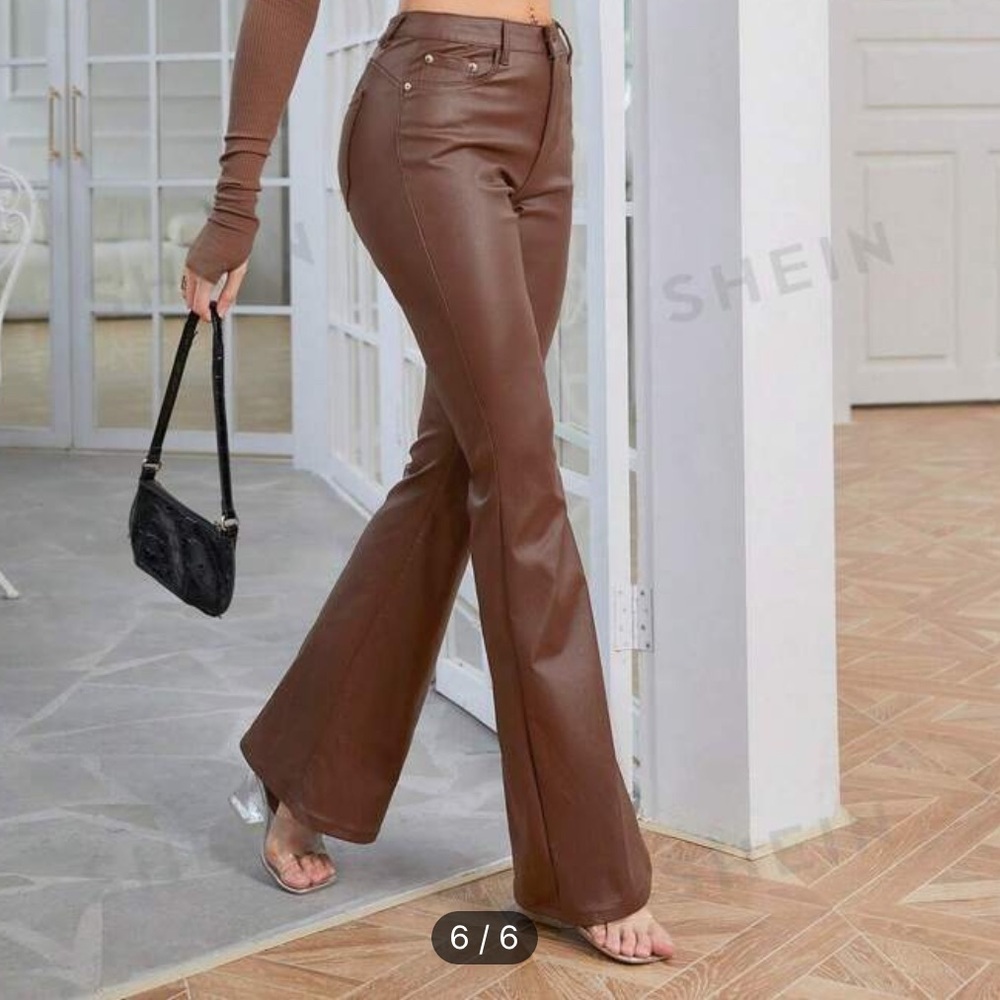 SHEIN Tall Women's Fashion Solid Color Slim Fit Flared Pants